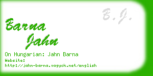 barna jahn business card